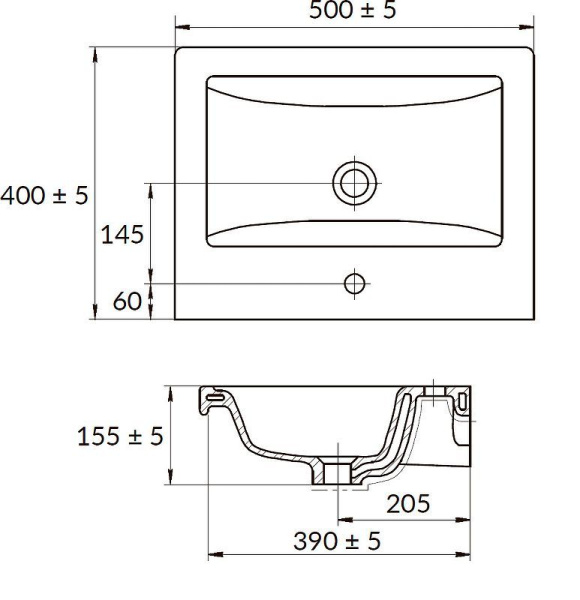 Раковина мебельная Cersanit COMO 50, S-UM-COM50/1-w