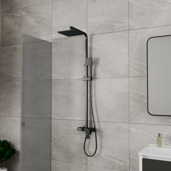 Душевая система D&K Berlin.Technische DA1433725A02 черный матовый