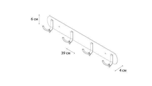 Планка 4 крючка Fixsen FX-2114