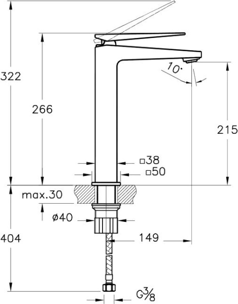 Смеситель для раковины VitrA Brava A42610EXP