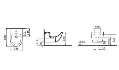 Биде подвесное VitrA Sento 4338B003-1046