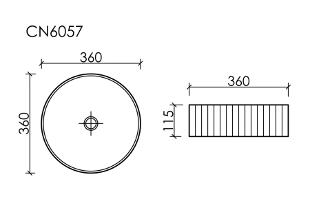 Умывальник чаша накладная круглая (цвет Розовый Матовый) Элемент (Element) 360x360x115мм