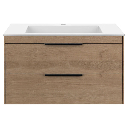 Тумба под раковину Vincea Chiara 2D 800 подвесная, 2 выкатных ящика soft-close, N.Oak