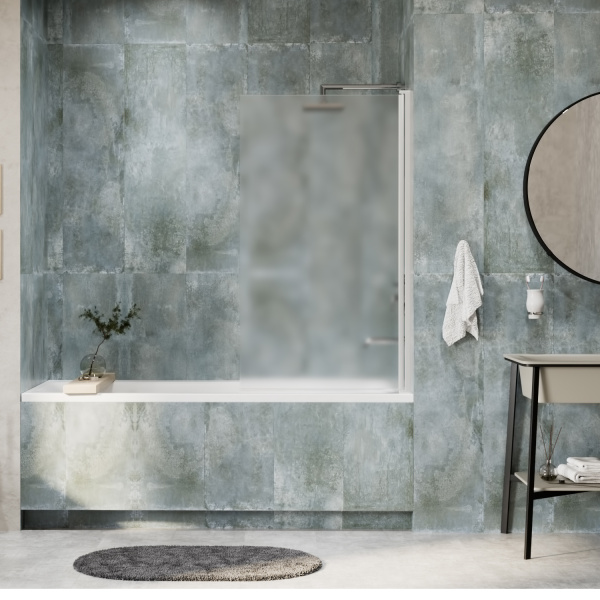 Стеклянная шторка на ванну WasserKRAFT Berkel 48P01-80R Matt glass