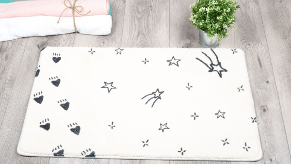 Коврик для ванной Fixsen Teddy Sky 1-ый, FX-6001S, белый, 50х80см