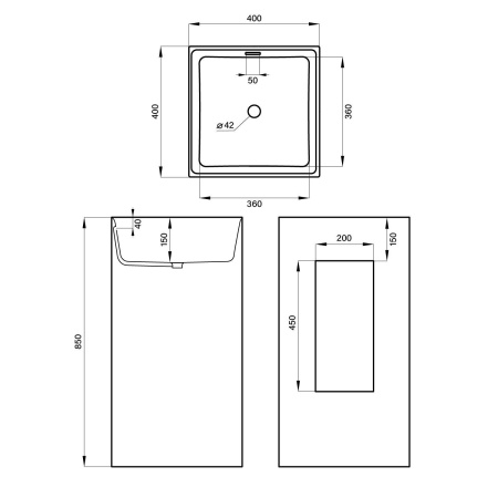 Напольная раковина для ванной Wellsee Pure BY Wellsee 230713000