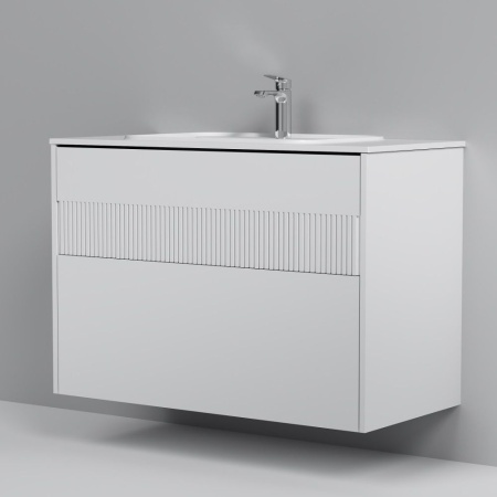 M8FFUX1002WM Func База под раковину AM.PM (push-to-open), 100 см, цвет белый матовый