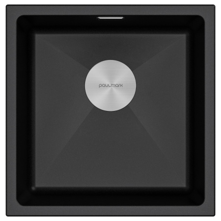 Мойка LUMI 45UNI, IT-GRANIT, LU45-BL, черный гранит, 455х460, Paulmark