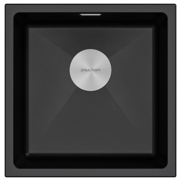 Мойка LUMI 45UNI, IT-GRANIT, LU45-BL, черный гранит, 455х460, Paulmark