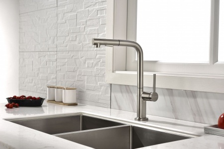 Смеситель для кухни NEO, брашированная сталь, Ne214419-BS, Paulmark
