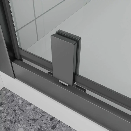 Душевая дверь Veconi Ottimo P30 GR, 700x1900, графит брашинг, стекло прозрачное