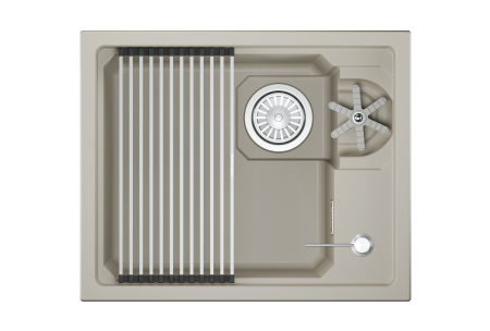 Мойка для кухни Granula Kitchen Space Rinzer 5505RU креман, 55х45 см, прямоугольная