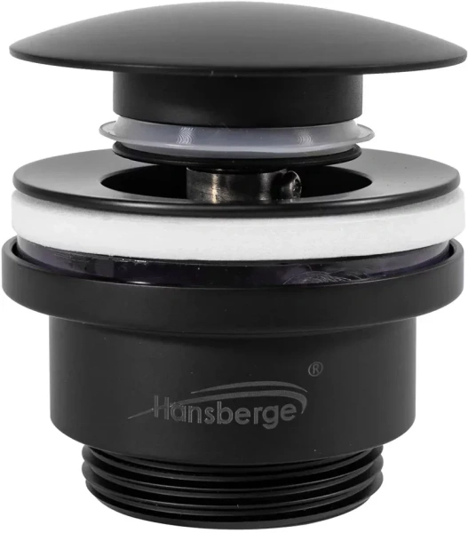 Донный клапан для раковины Hansberge H107 Черный матовый