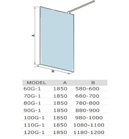 Душевая перегородка WeltWasser WW400 70G-1 800х1850 мм