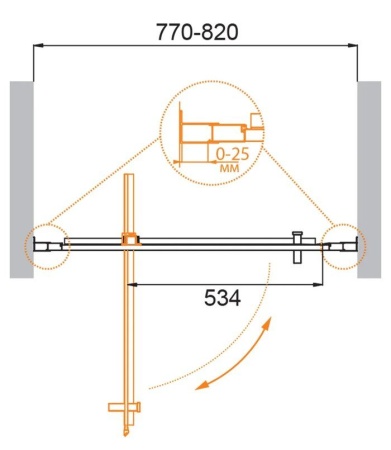 Душевая дверь CEZARES MOLVENO-BA-1-80-C-Cr-IV