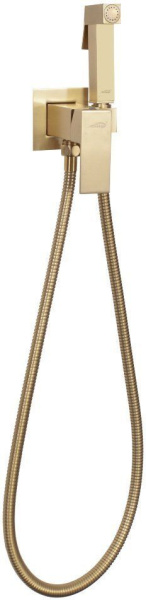 Смеситель встраиваемый с гигиеническим душем Hansberge H3077 Золото матовый
