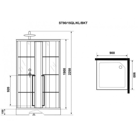 Душ.каб. Niagara Standart ST90/15QL/KL/BKT (900х900х2250) 3 места