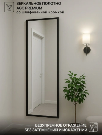Зеркало EMZE Line в алюминиевой раме 160x50 (черный)