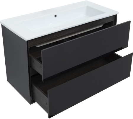 Тумба под раковину Aquanet Милан 105 черный глянец