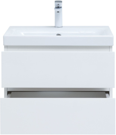 Тумба под раковину Aquanet Беркли 60 белый глянец (2 ящика)