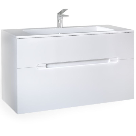 Тумба под раковину Jorno Modul 100 Mоl.01.97/P/W белый глянец