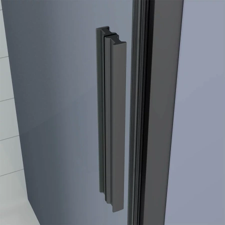 Душевая дверь Veconi Ottimo P20 B, 1100x1900, черный матовый, стекло тонированное матовое