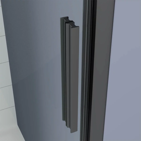 Душевая дверь Veconi Ottimo P20 B, 1200x1900, черный матовый, стекло тонированное матовое