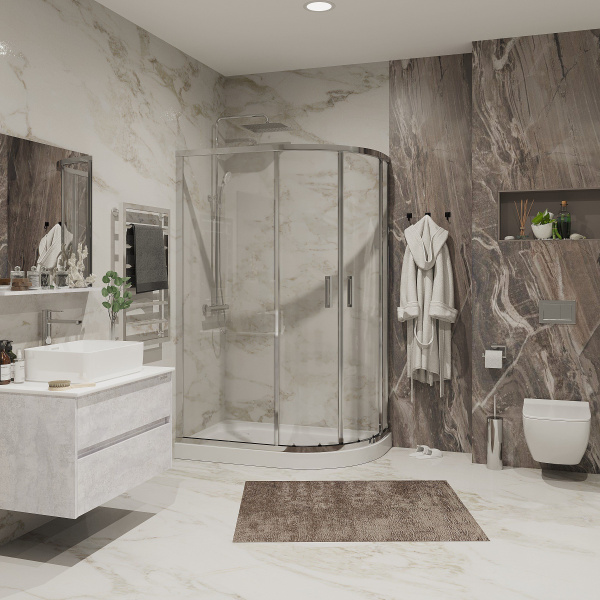 Душевое ограждение Niagara Nova NG-6621-08 120x80x190 полукруг, двери раздвижные