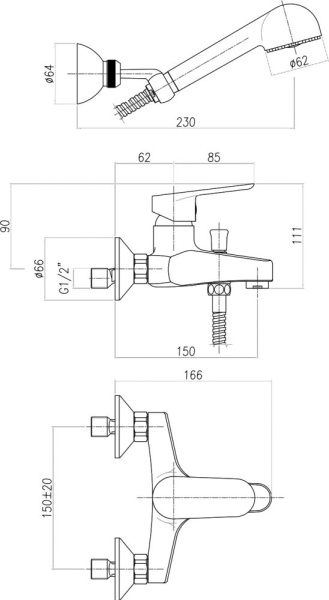 Смеситель для ванны Webert Sax Evolution SE850101740, белый