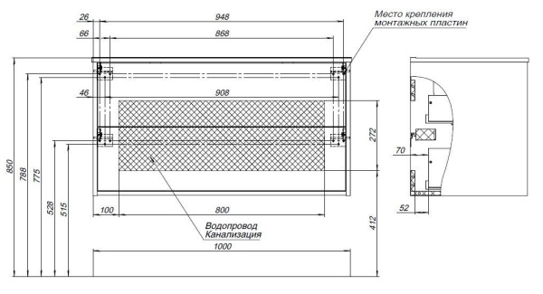 Тумба под раковину Aquanet Lino 100 (Flat) дуб веллингтон