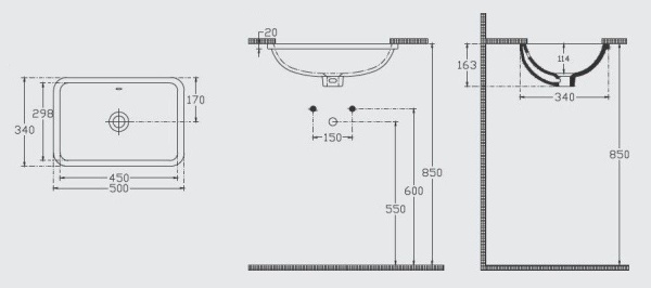 Раковина ISVEA Soluzione 500*340*163 цвет белый 10PL77045SV