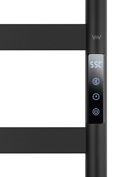 Полотенцесушитель электрический WONZON & WOGHAND, Черный матовый (WW-A204-MB)