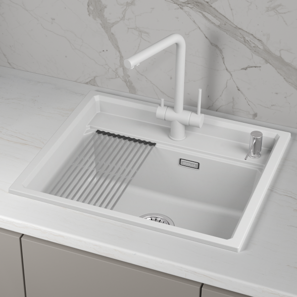 Мойка для кухни Granula Kitchen Space 6003i арктик, 60х51 см, прямоугольная