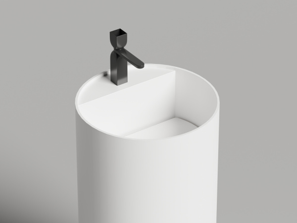 Раковина напольная Salini ARMONIA ROUND TOP 01 без отверстия под смеситель, белый, 130421TM