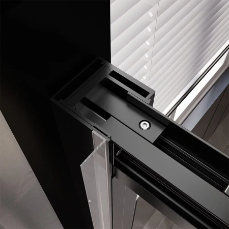 Душевая дверь Veconi Premium Trento PTD-30B, 1500х2000, черный матовый, стекло прозрачное