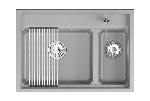 Мойка для кухни Granula Kitchen Space 7302i алюминиум, 73х51 см, прямоугольная