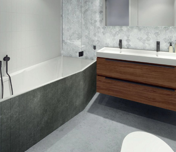 Акриловая ванна с усиленным каркасом и сифоном Riho Rething Space 170x90 L BR1600500000000