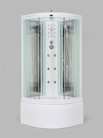 Душевая кабина Niagara Ultra NG-709-01N 100х100х220, высокий поддон 48 см, стекло полосатое, форсунки