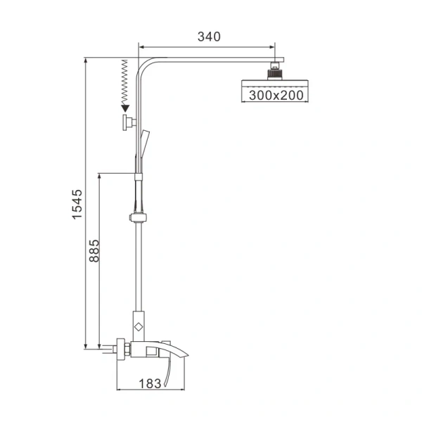Душевая система Rose R1536F