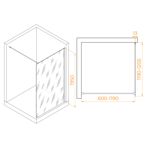 Душевая перегородка RGW WA-010 1200