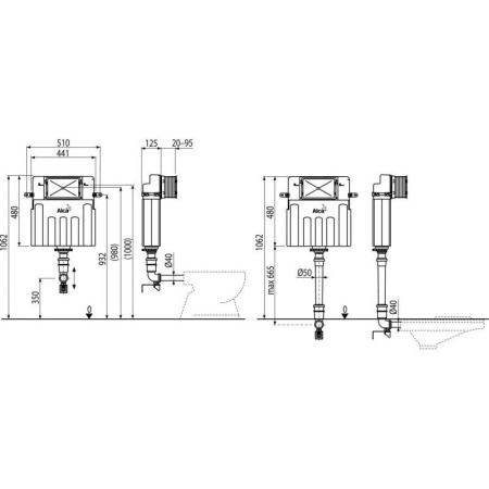 Бачок для замуровывания в стену Alcaplast AM112W