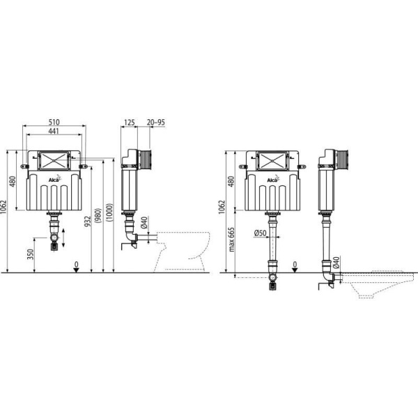 Бачок для замуровывания в стену Alcaplast AM112W