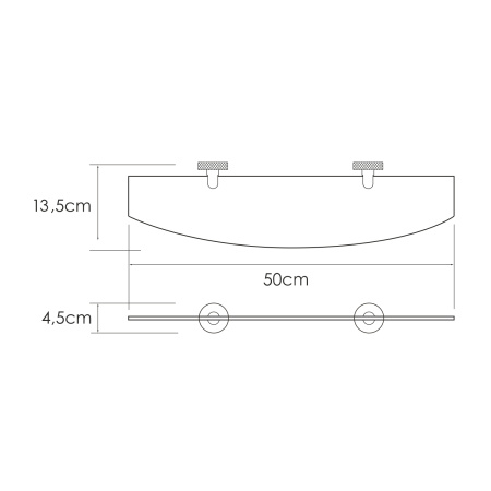 Полка стеклянная WasserKRAFT  Tauber  K-64424