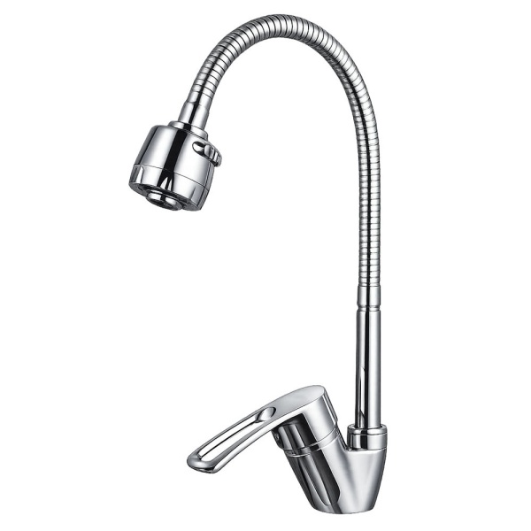 Смеситель для кухни с гибким изливом и режимом душ FRAP F43701-B, хром