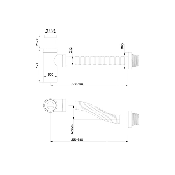 Сифон для раковины WONZON & WOGHAND, Хром (WW-88SS101-CR)