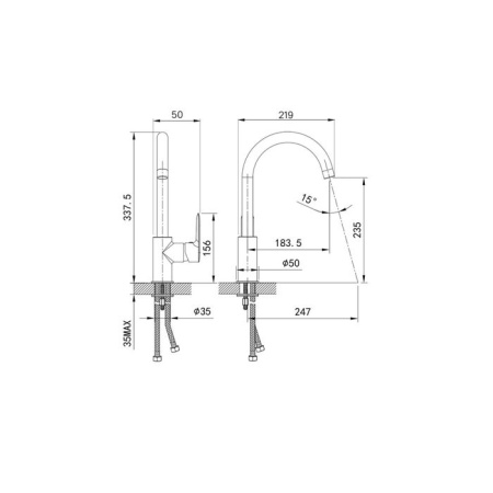 Смеситель для кухни IDDIS Cuba состаренная латунь CU2LBJ0i05