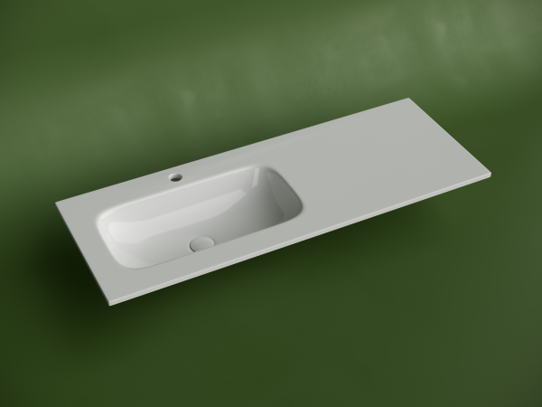 Раковина накладная мебельная Ceramicanova Грация (Grace) прямоугольная 1210x457x137 с чашей слева и отверстием под смеситель цвет белый CN7020