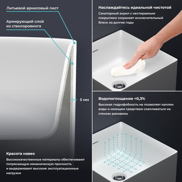 Напольная раковина для ванной Wellsee Pure BY Wellsee 230712000