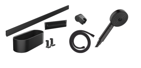 Душевой набор Hansgrohe WallStoris 24291670. черный матовый 24291670