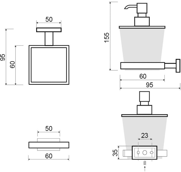 Дозатор для жидкого мыла Bemeta Plaza 118209049
